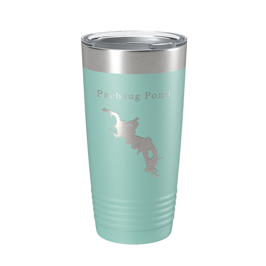 Pachaug Pond Tumbler Lake Map Travel Mug Insulated Laser Engraved Coffee Cup Connecticut 20 oz