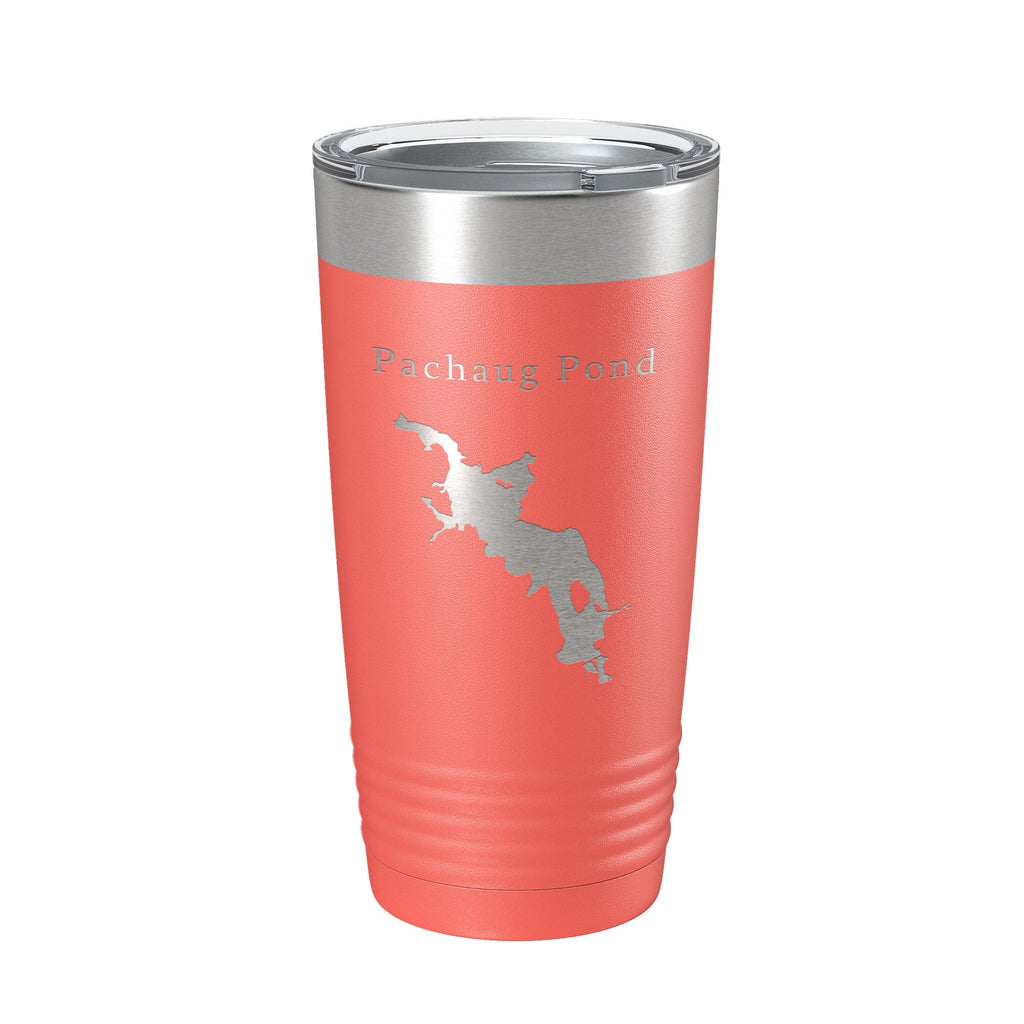 Pachaug Pond Tumbler Lake Map Travel Mug Insulated Laser Engraved Coffee Cup Connecticut 20 oz