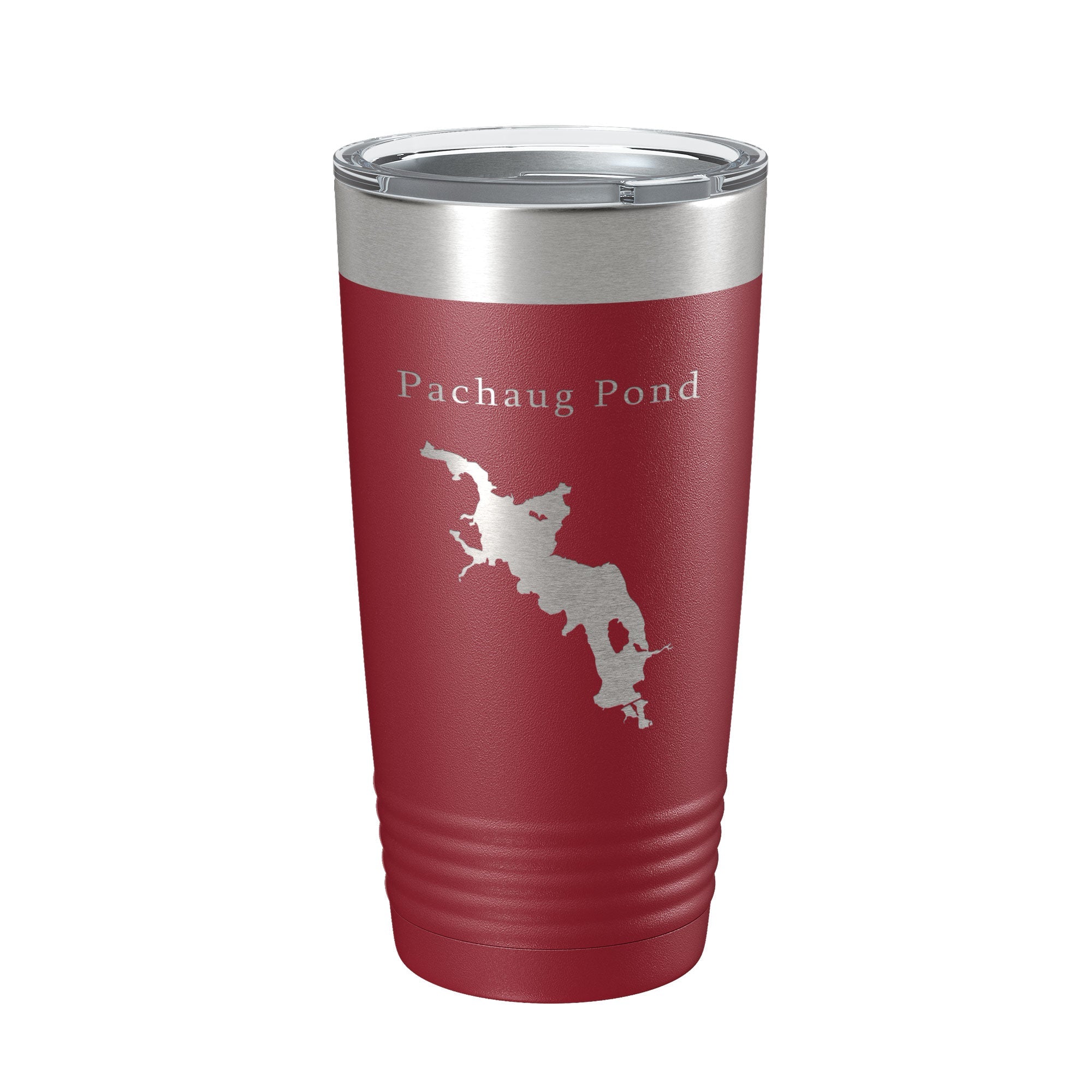Pachaug Pond Tumbler Lake Map Travel Mug Insulated Laser Engraved Coffee Cup Connecticut 20 oz