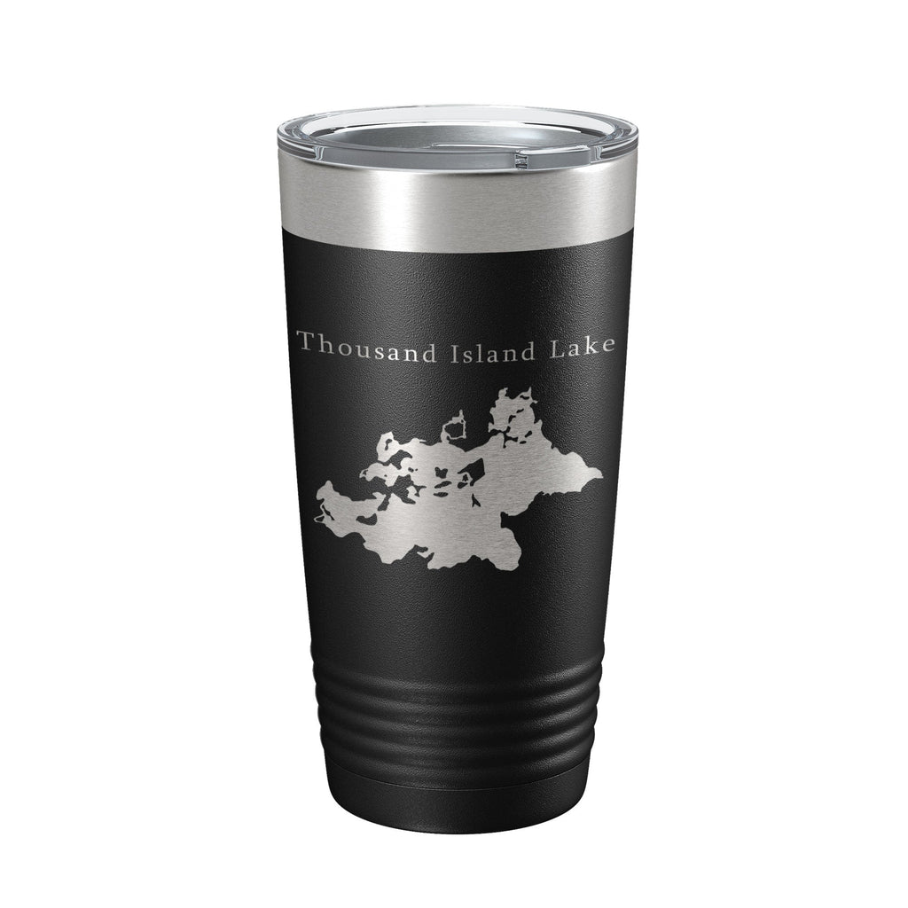 Thousand Island Lake Cisco Chain Map Tumbler Travel Mug Insulated Laser Engraved Coffee Cup Michigan 20 oz