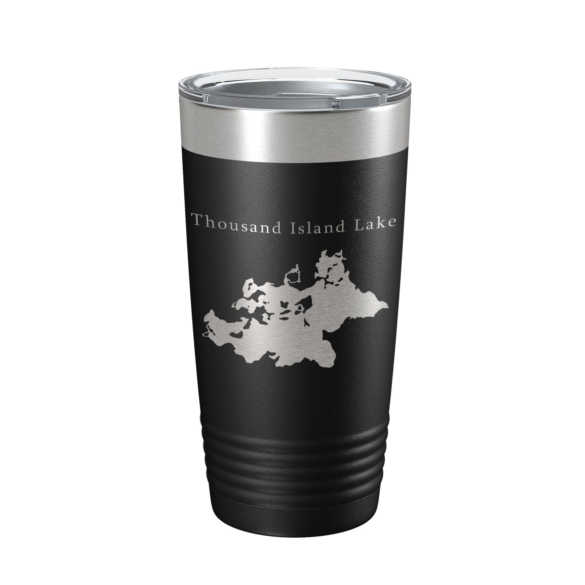 Thousand Island Lake Cisco Chain Map Tumbler Travel Mug Insulated Laser Engraved Coffee Cup Michigan 20 oz