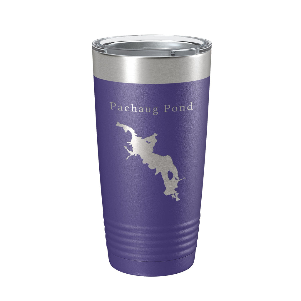 Pachaug Pond Tumbler Lake Map Travel Mug Insulated Laser Engraved Coffee Cup Connecticut 20 oz